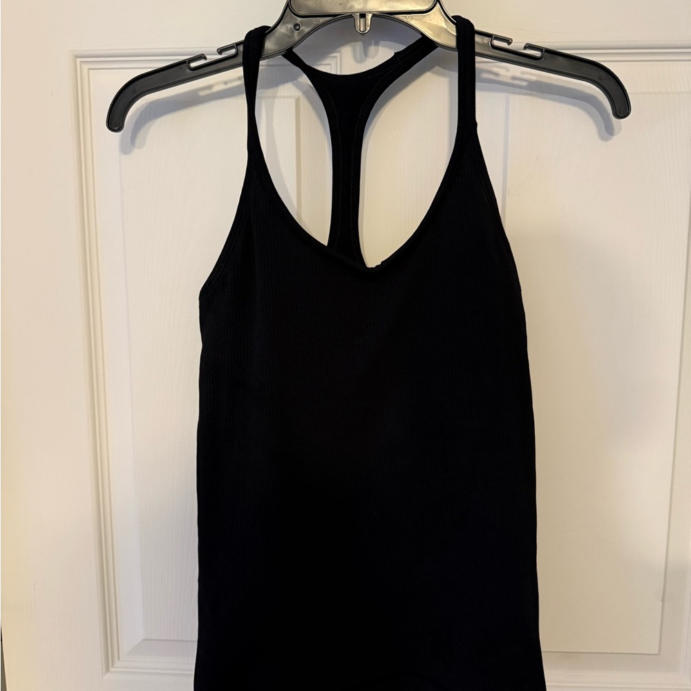 Athleta Black Ribbed Racerback Tank Small